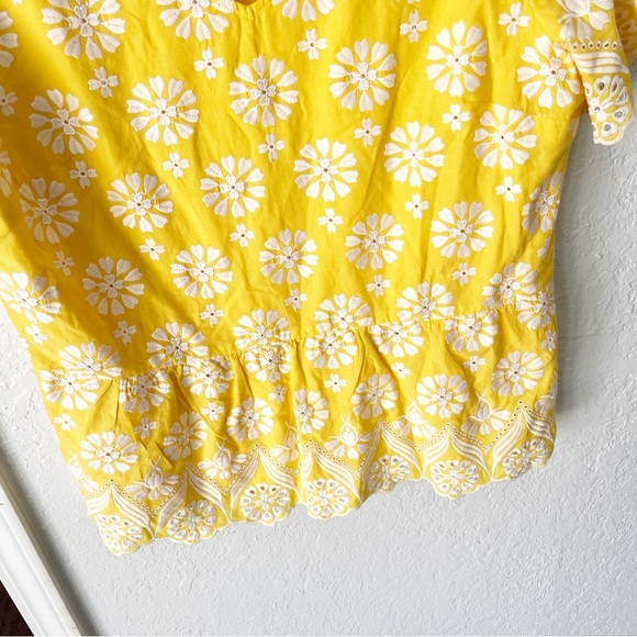 Talbots Top Women's XL Embellished Border Peplum Embroidered Coastal Preppy - Picture 4 of 8